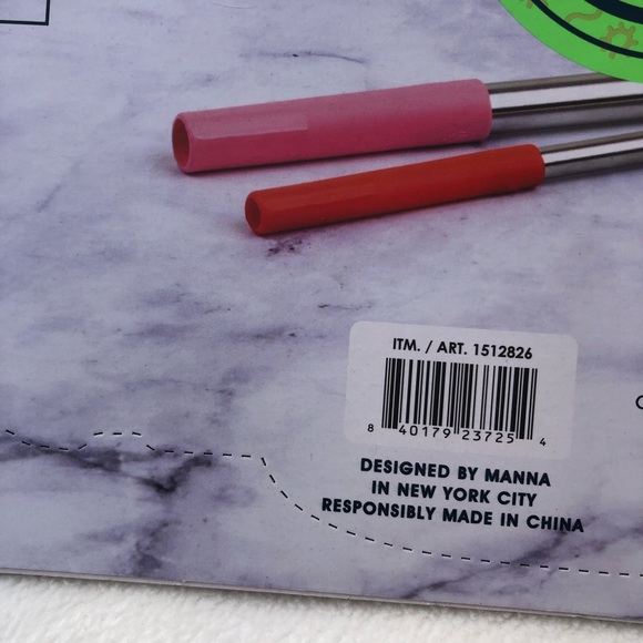 NWT Manna Stainless Steel Reusable Straws 13pc Set - Picture 9 of 14